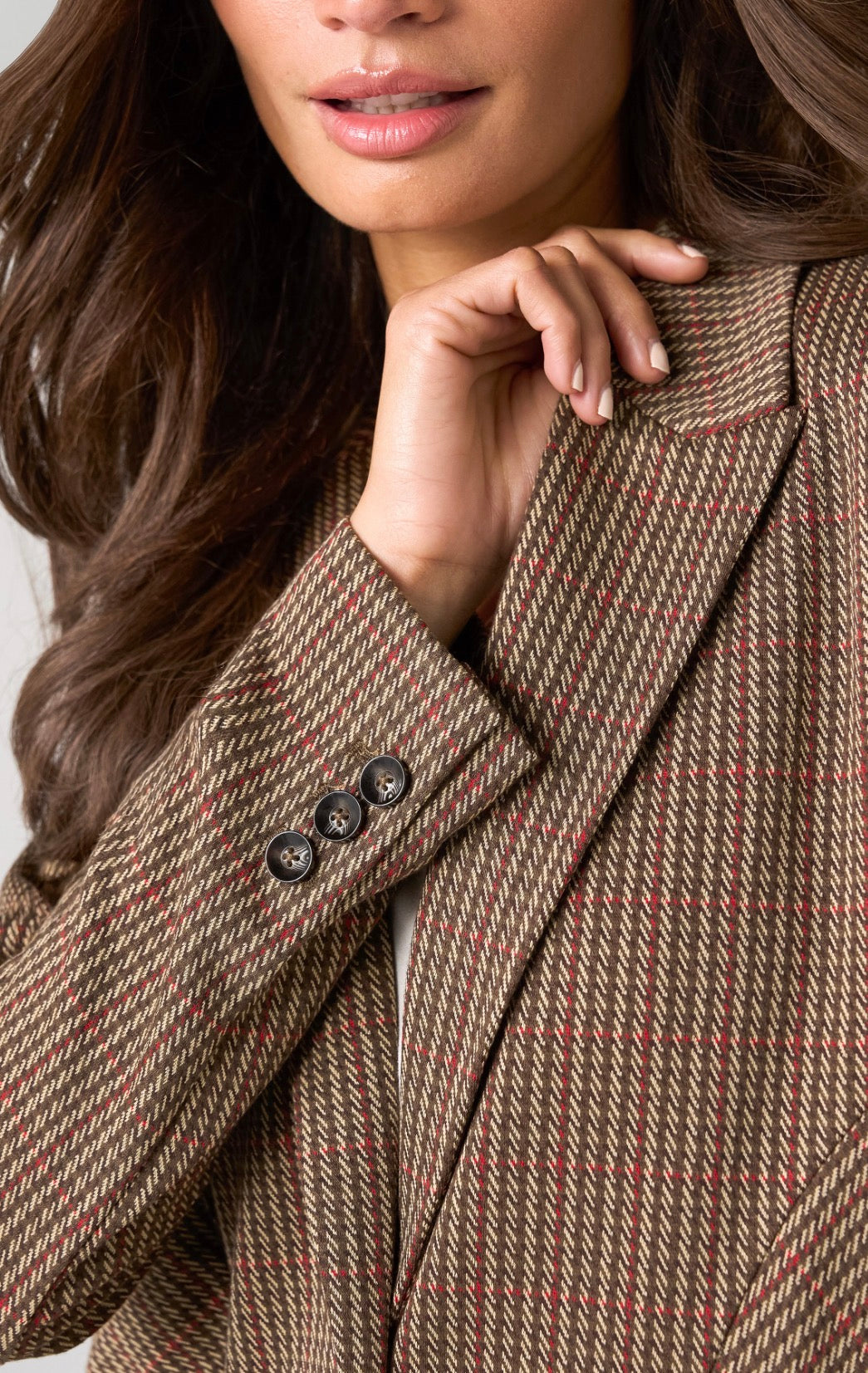 Fitted Cutaway Blazer - Olive Multi