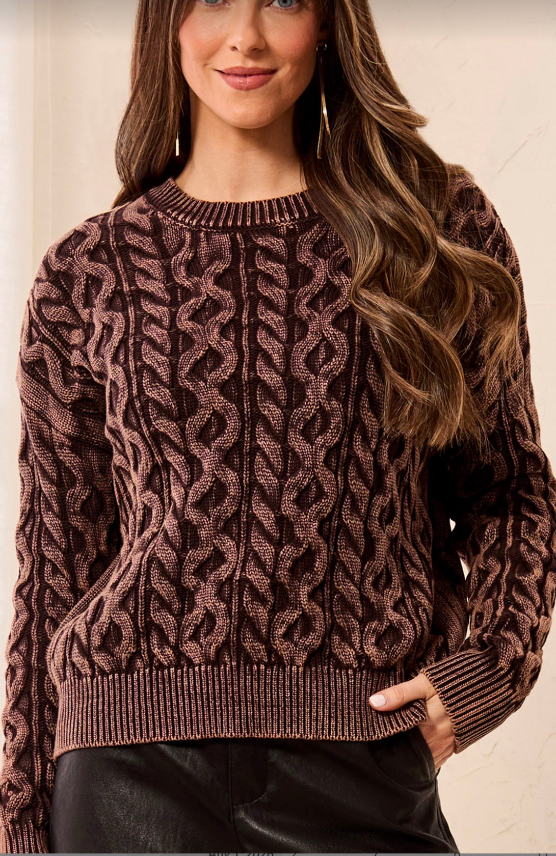 Crew Neck Sweater - Saddle Brown