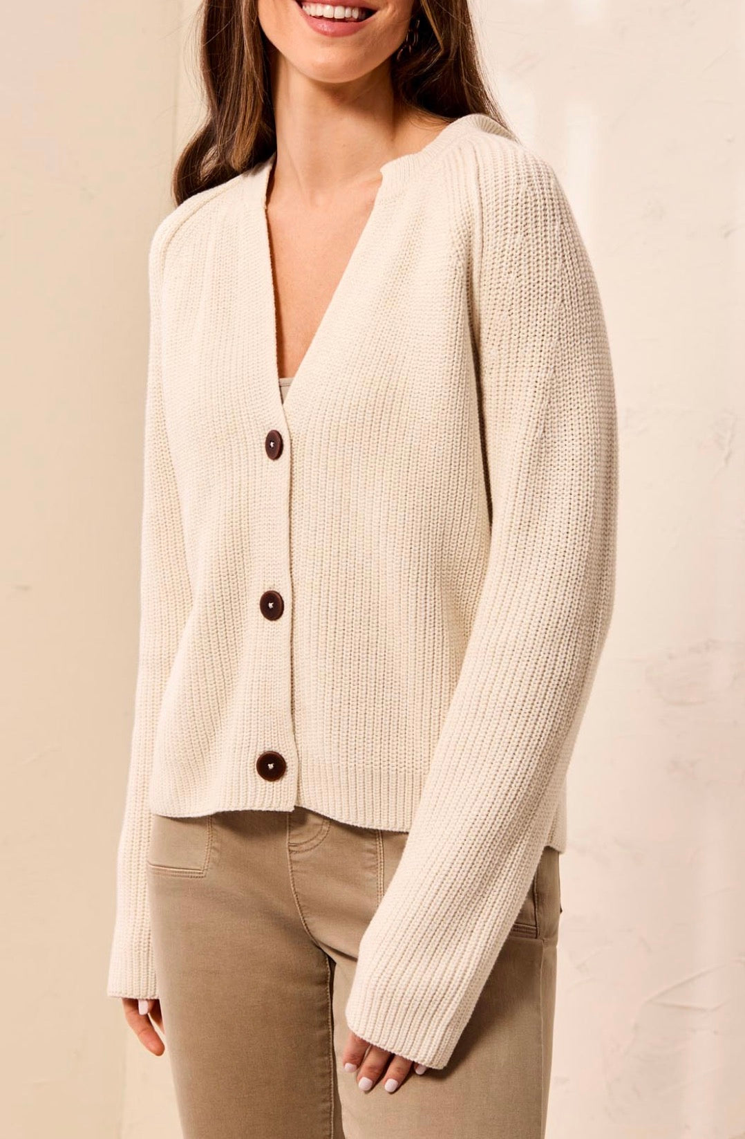 V-neck Cardigan Sweater - Oatmeal