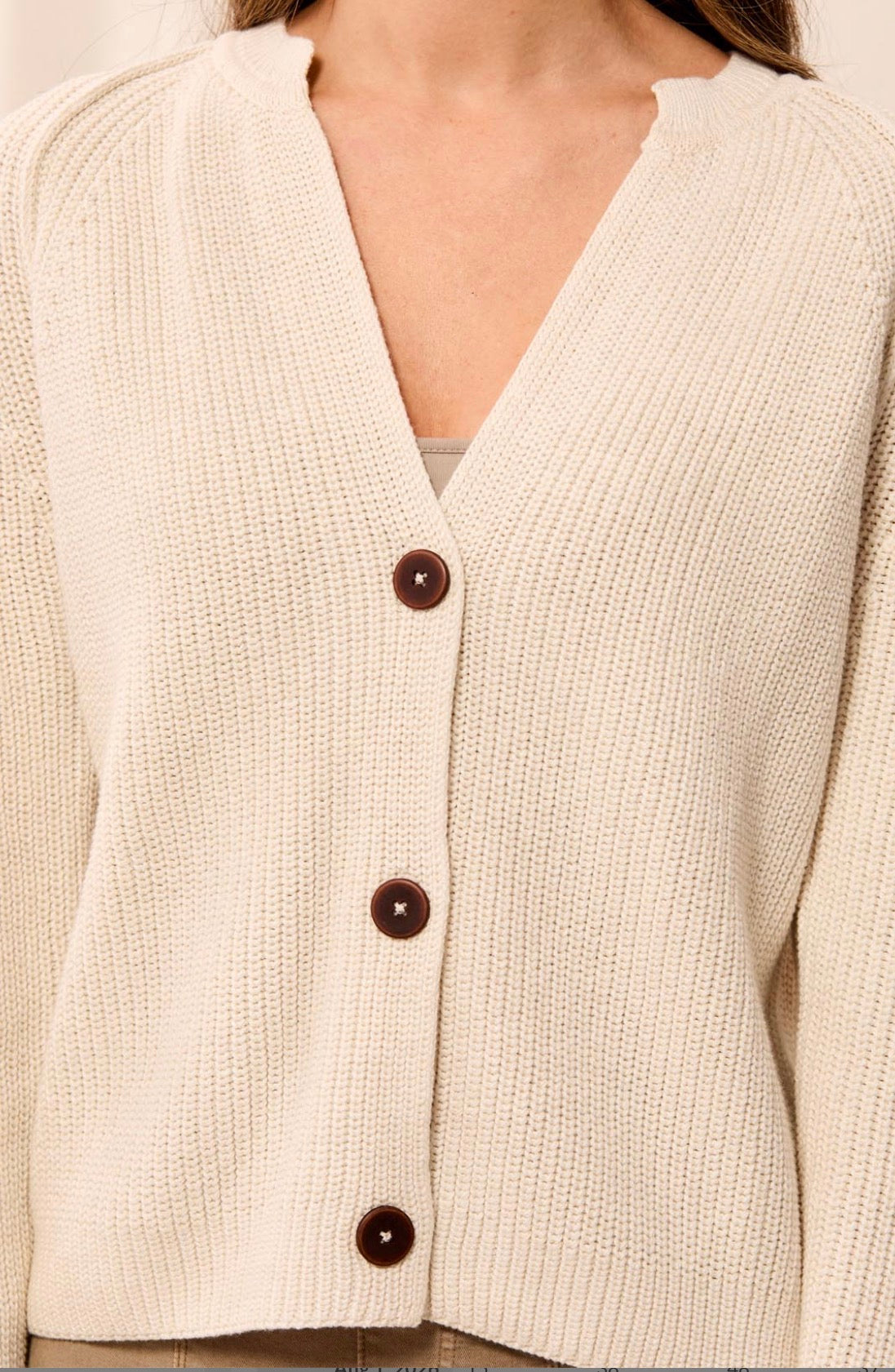 V-neck Cardigan Sweater - Oatmeal