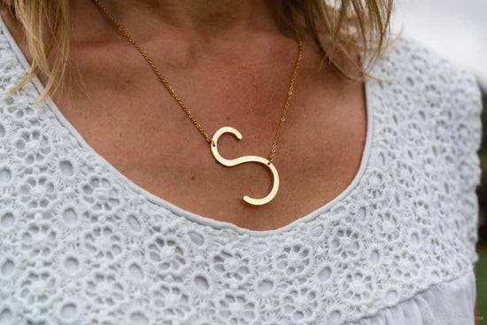 Large Initial Necklace - Gold S