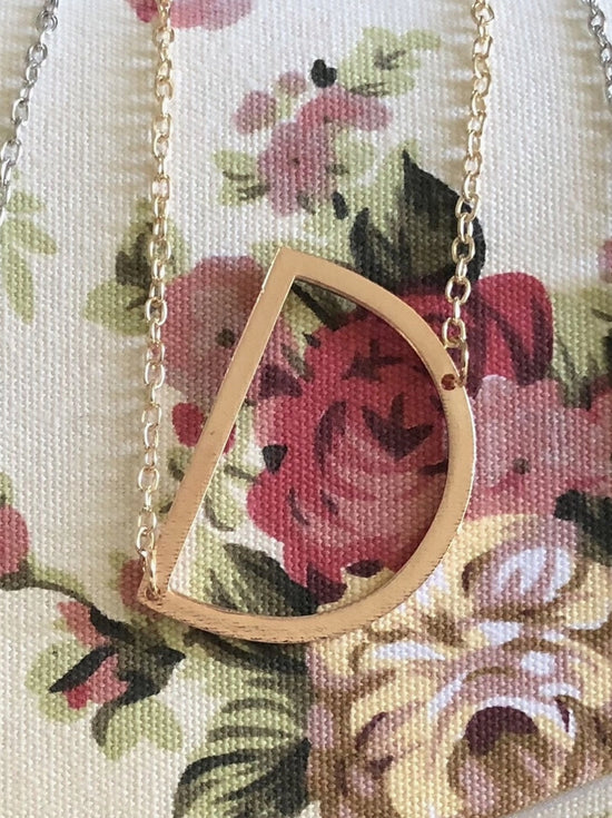 Large Initial Necklace - Gold D