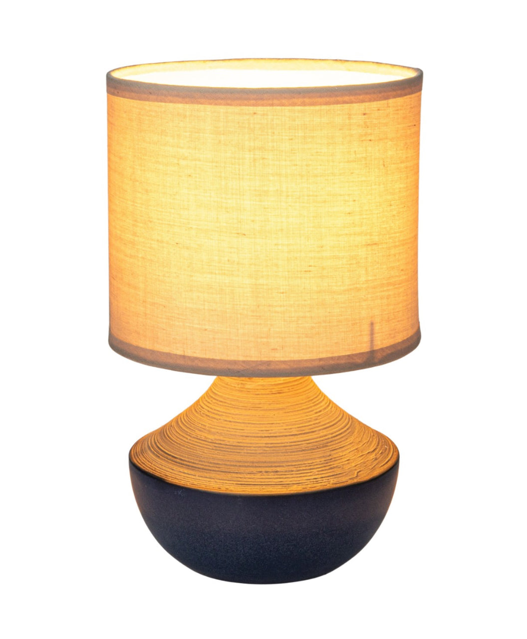 Stoneware Table Lamp with Linen Shade