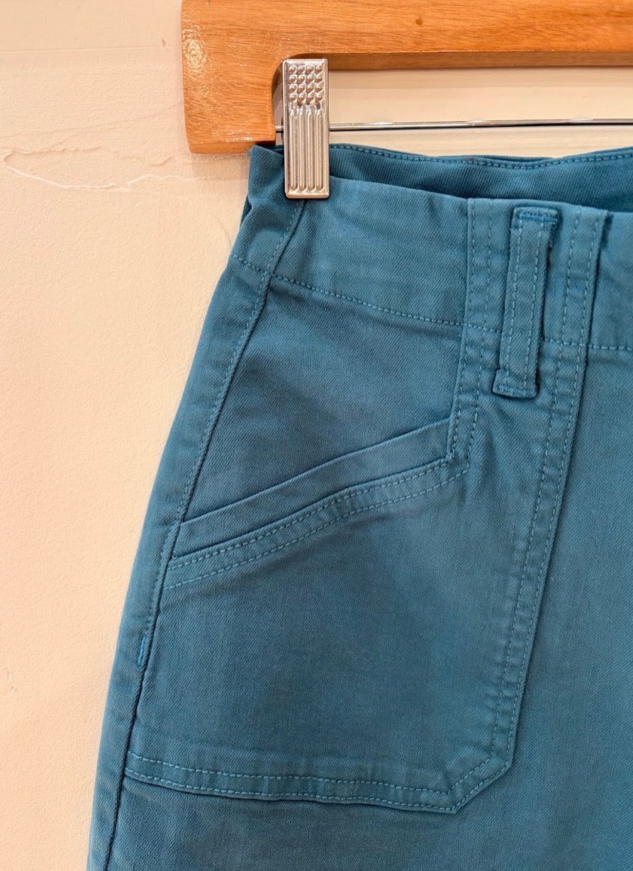 Tencel Pants with Patch Pockets - Teal