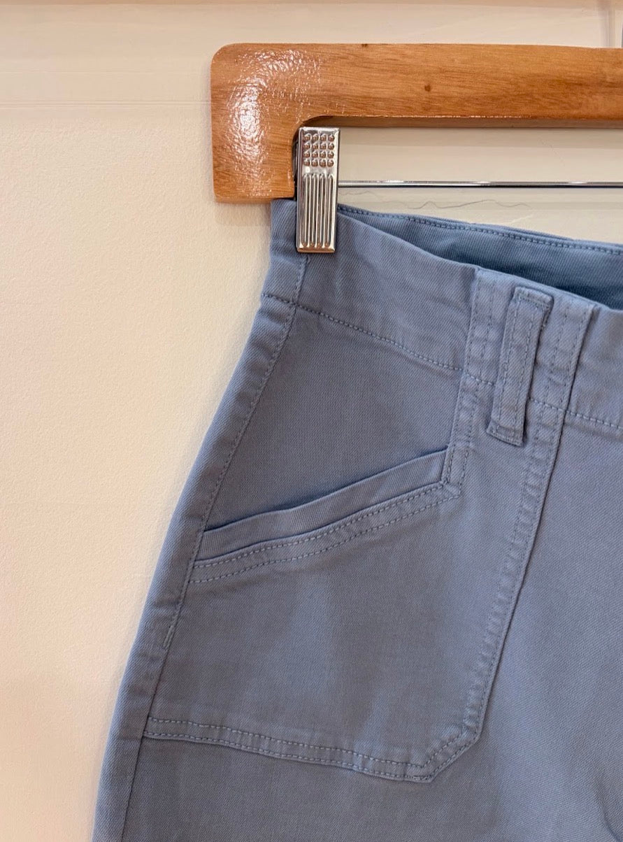 Tencel Pants with Patch Pockets - Ashley Blue
