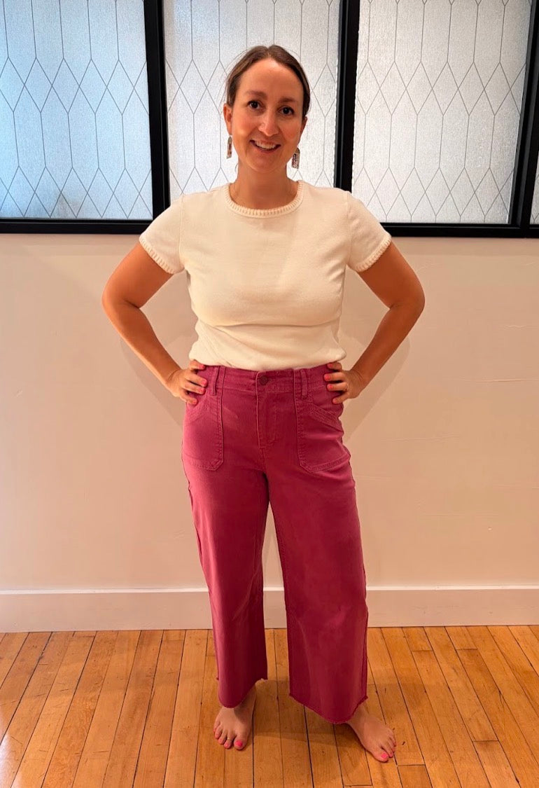 Tencel Pants with Patch Pockets - Boysenberry