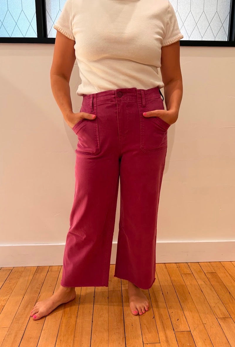 Tencel Pants with Patch Pockets - Boysenberry