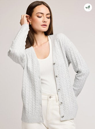 Lucia V-Neck Cardigan - Heather Grey