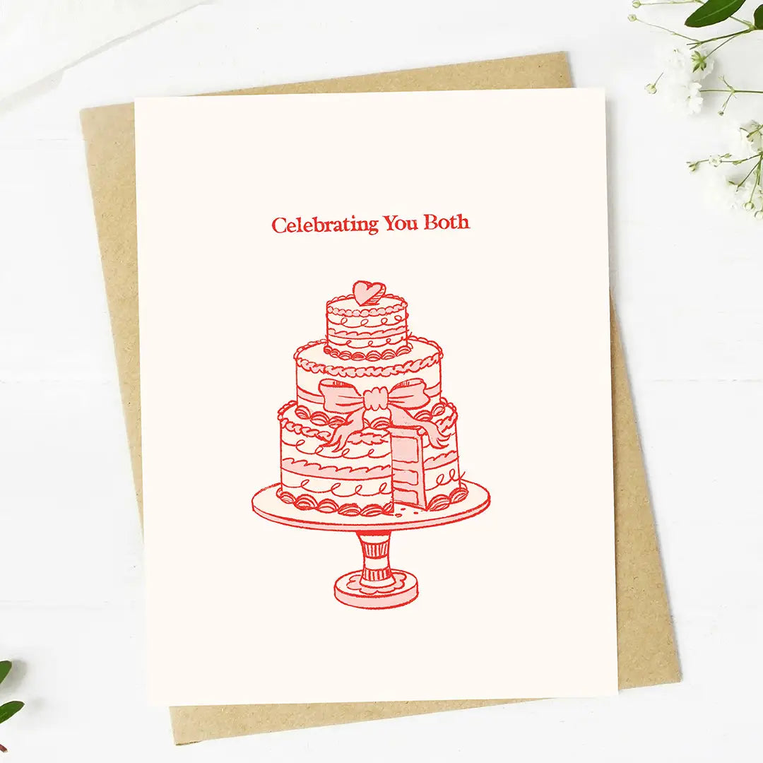 Celebrating You Both Wedding Cake Greeting Card