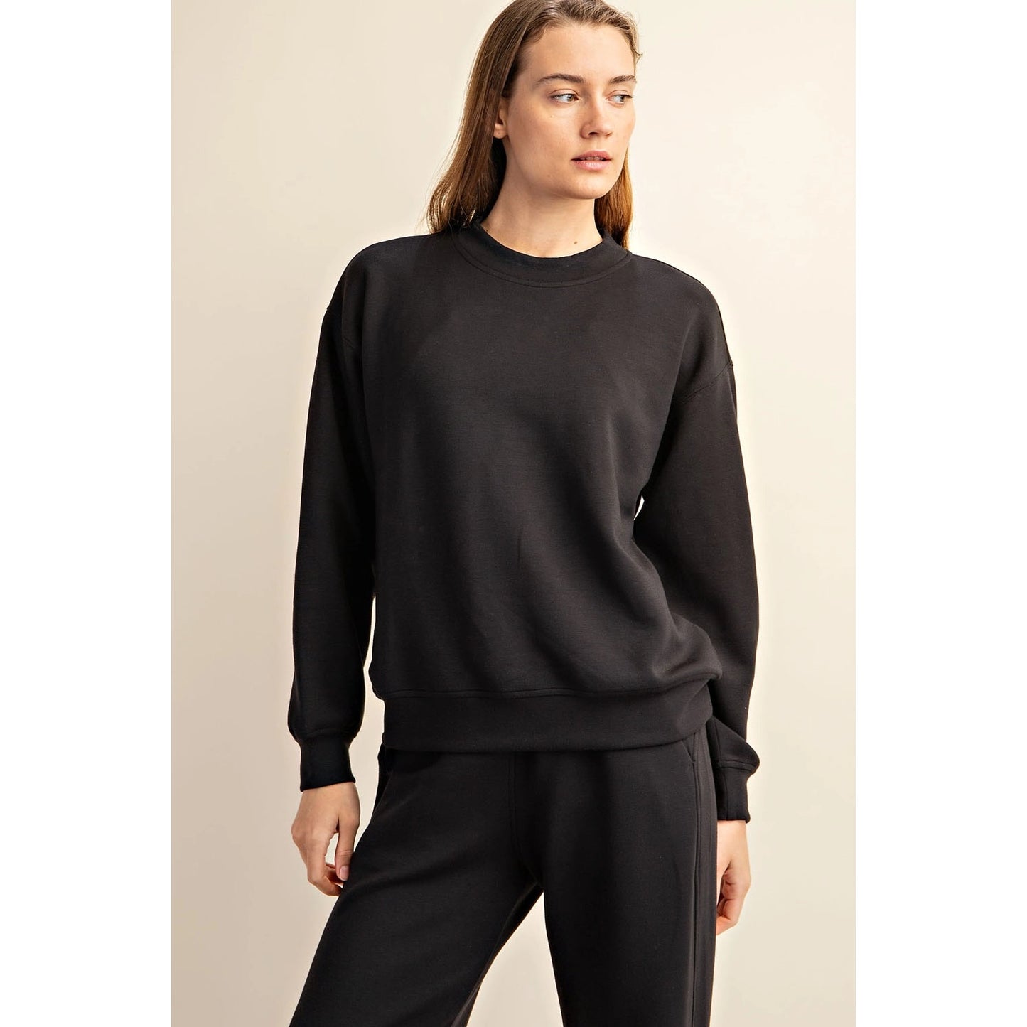 Crew Neck Sweatshirt - Black