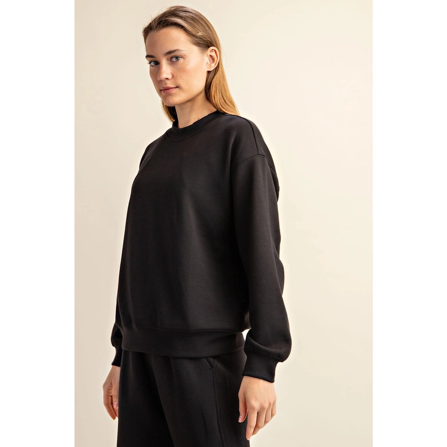 Crew Neck Sweatshirt - Black