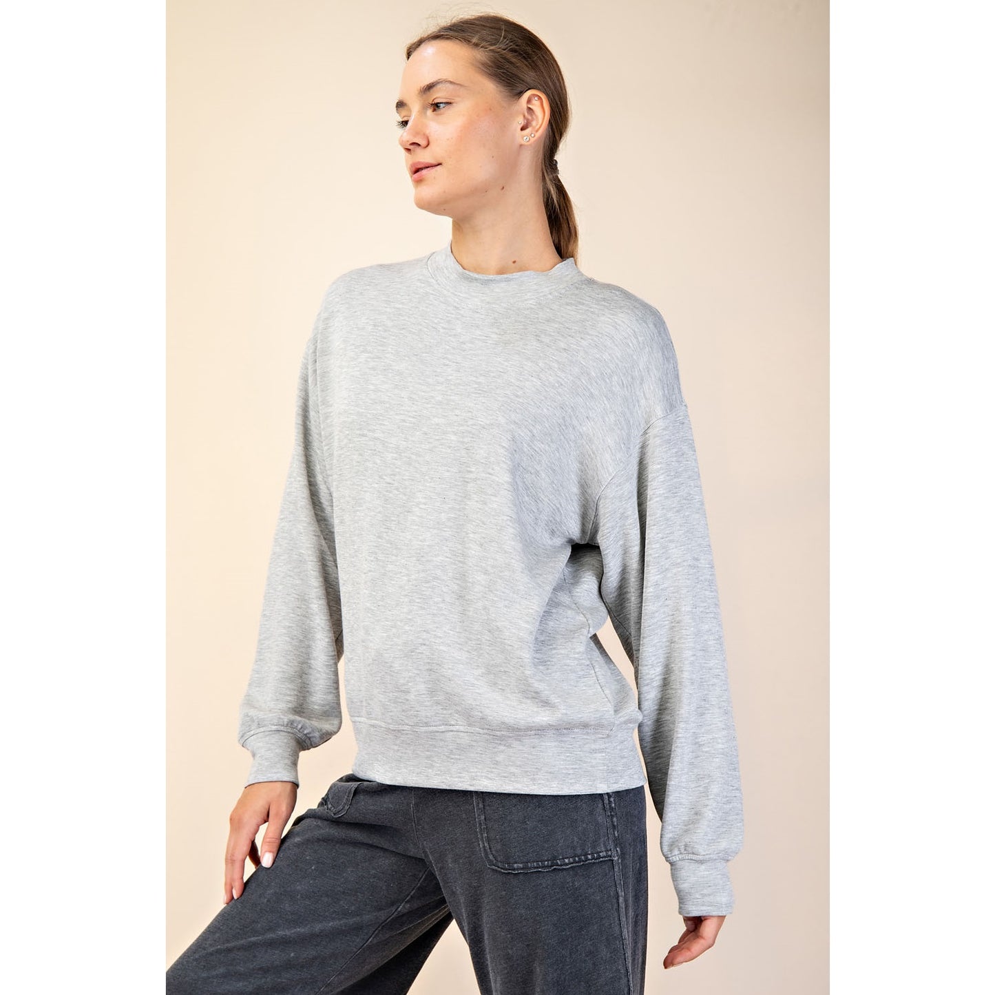 Crew Neck Sweatshirt - Heather Grey