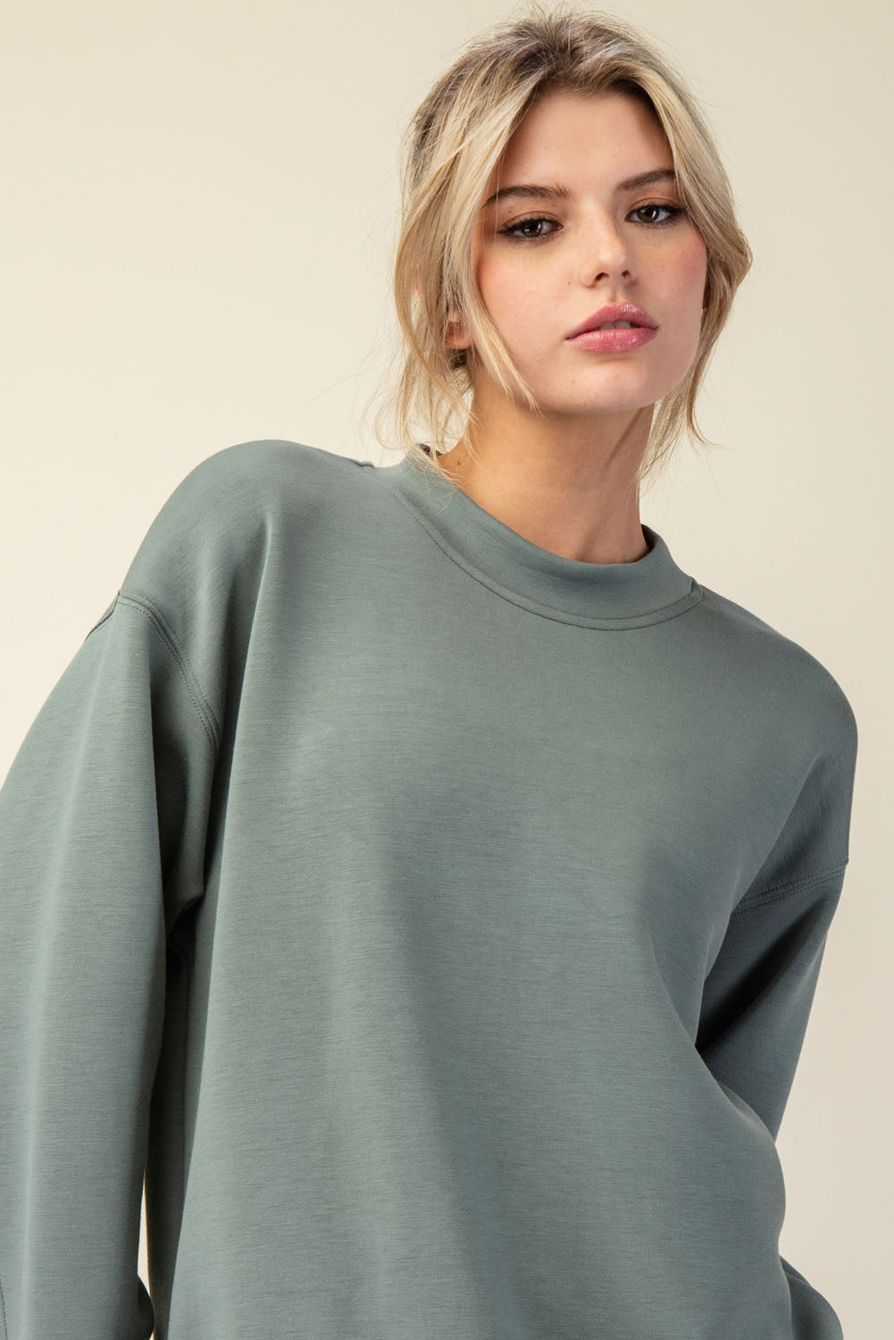 Crew Neck Sweatshirt - Sage Leaf