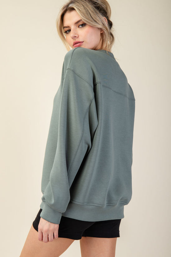 Crew Neck Sweatshirt - Sage Leaf