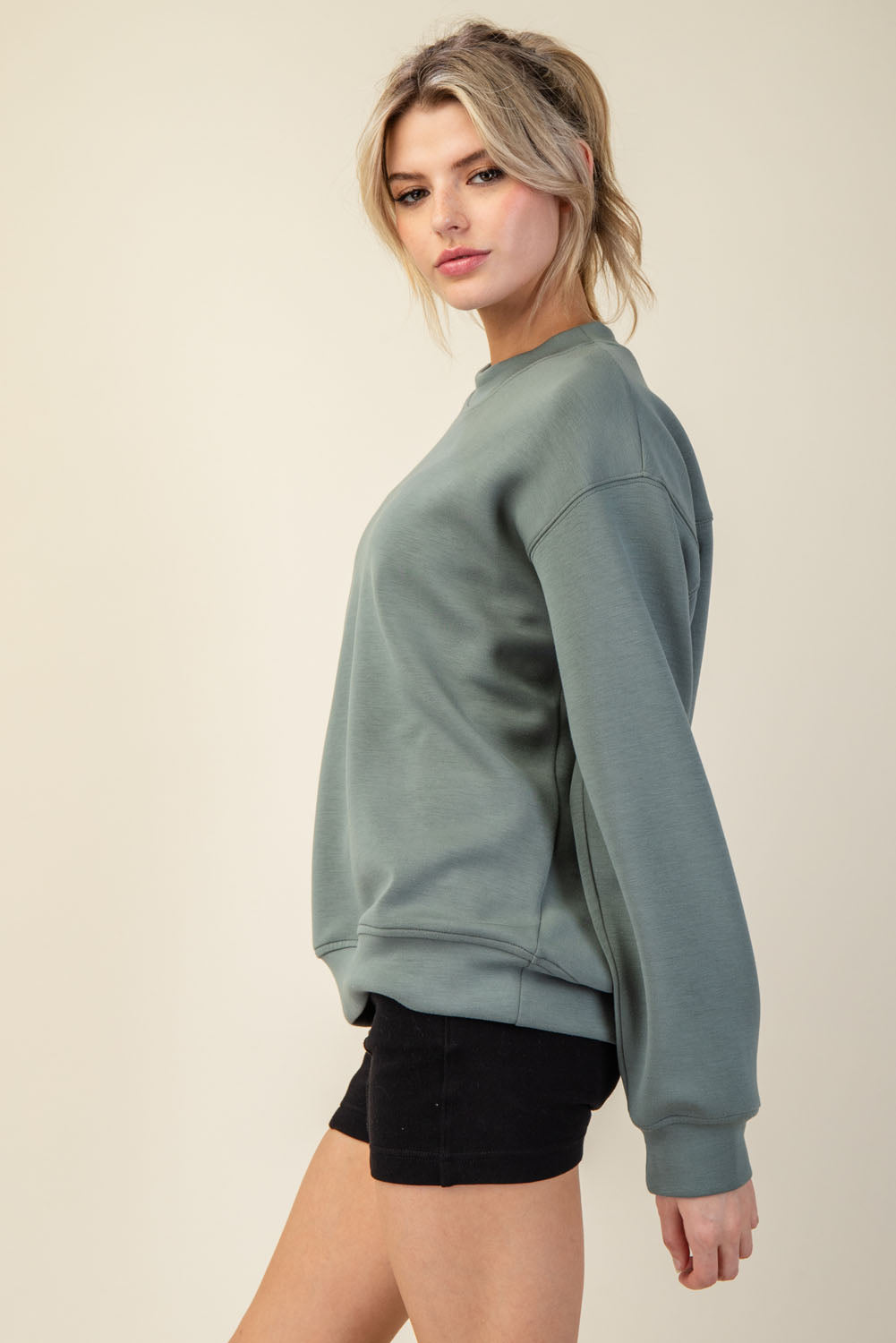 Crew Neck Sweatshirt - Sage Leaf