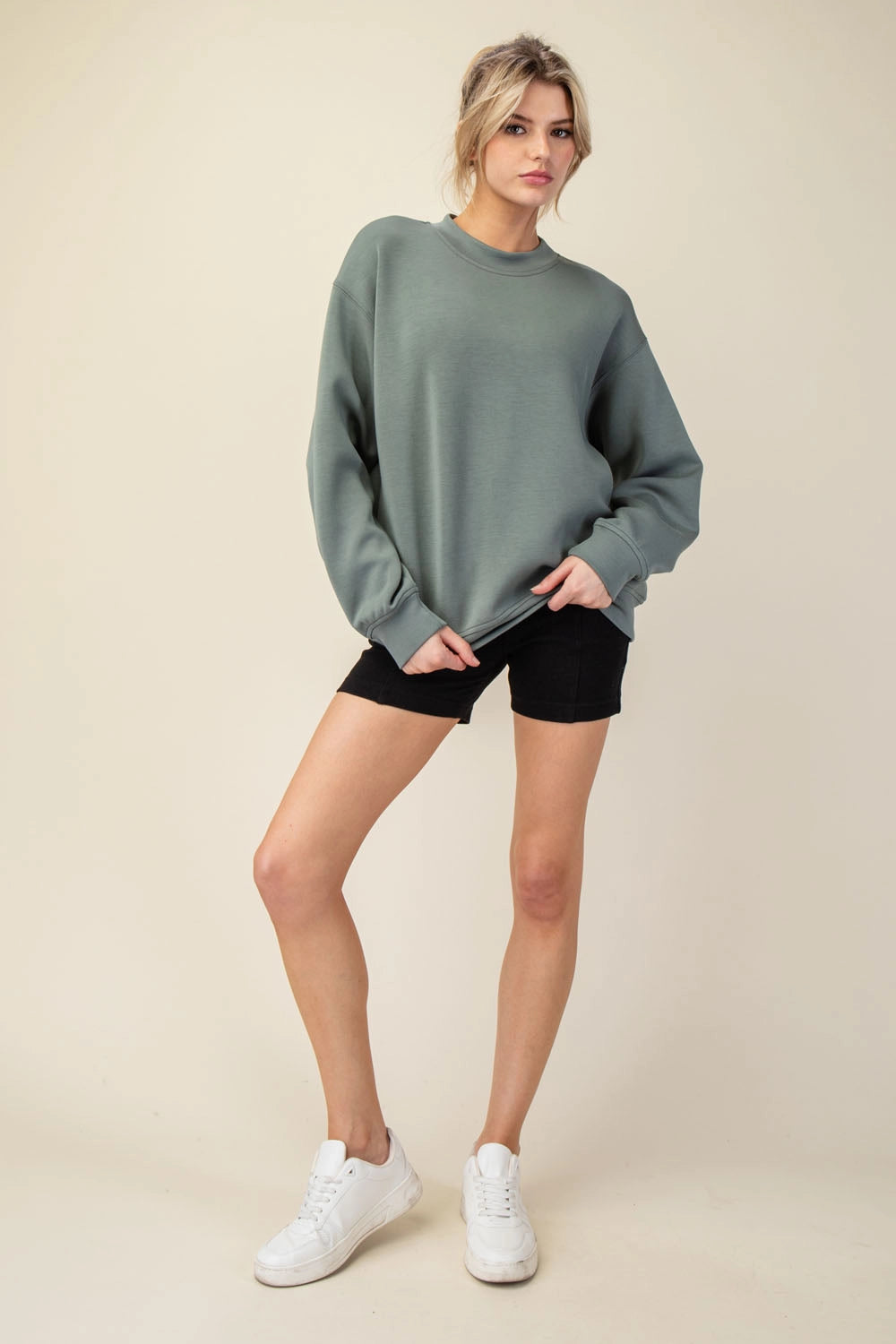 Crew Neck Sweatshirt - Sage Leaf