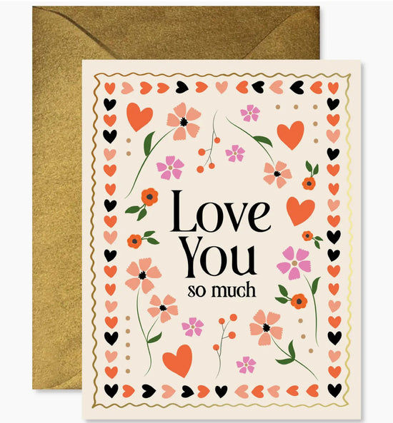 Mosaic Floral Love You Greeting Card