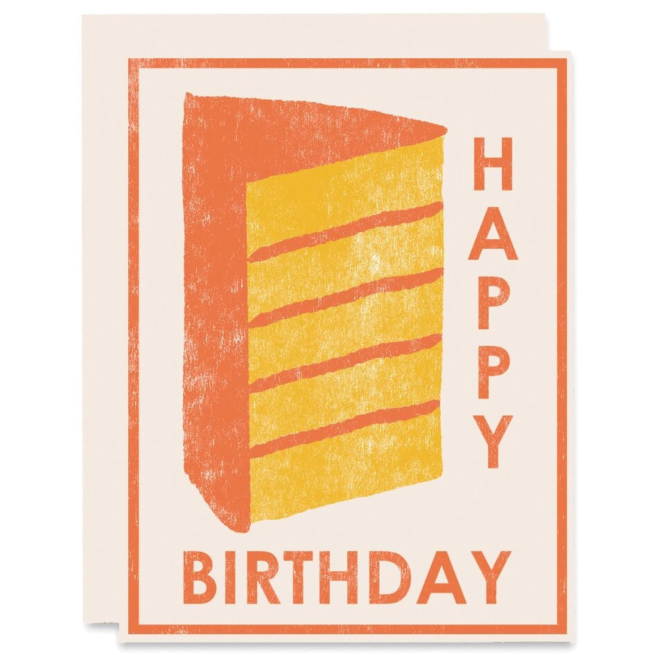 Yellow Cake Birthday Greeting Card