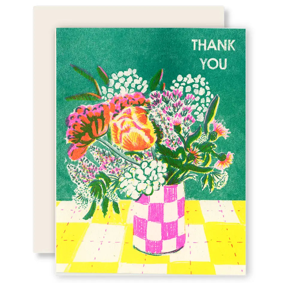 Checks Thank You Greeting Card