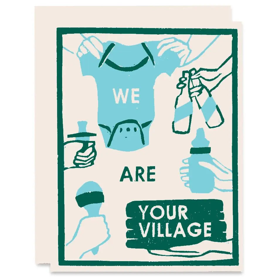 We Are Your Village New Baby Greeting Card