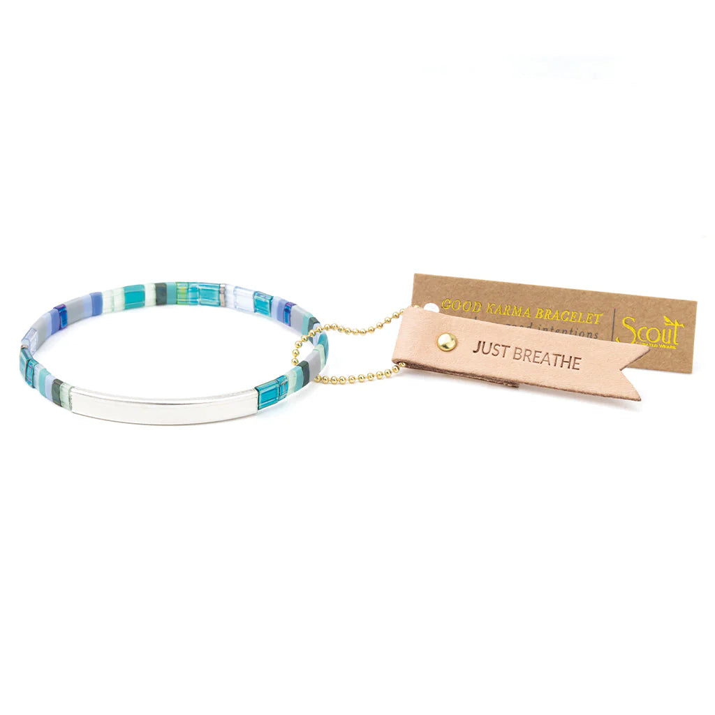 Good Karma Miyuki Bracelet - "Just Breathe" - Turquoise
