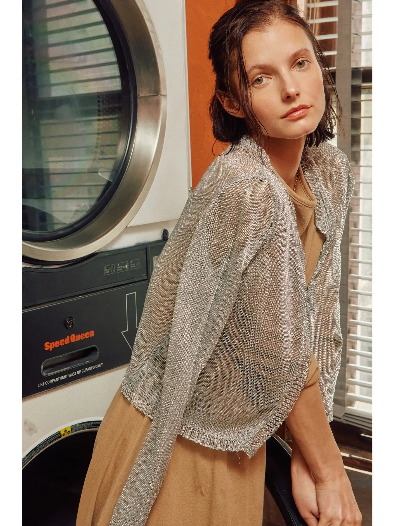 Metallic Cardigan - Silver