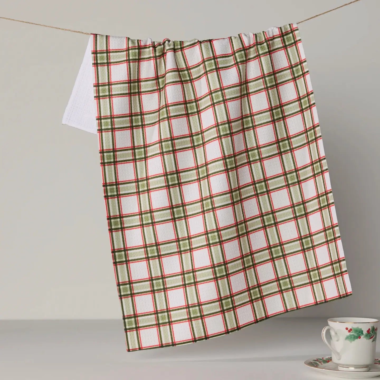 Stocking Plaid Tea Towel