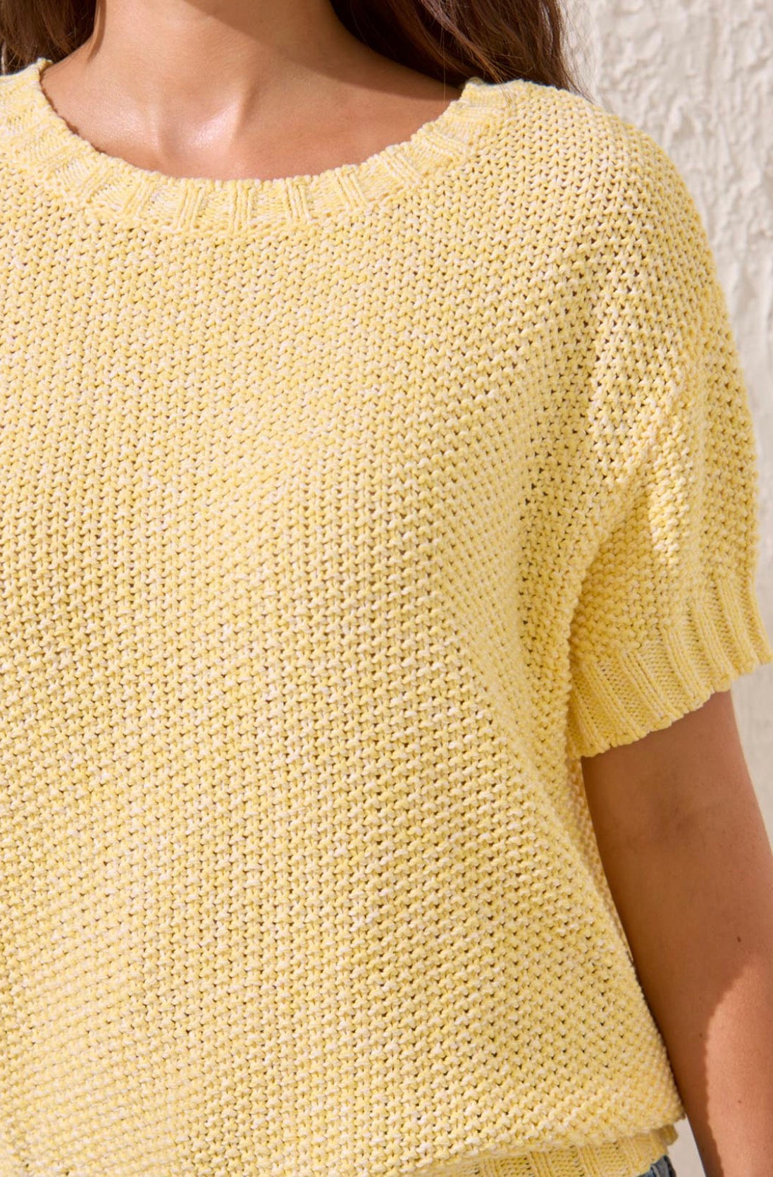 Short Sleeve Sweater - Banana