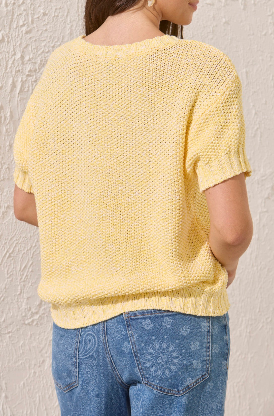 Short Sleeve Sweater - Banana