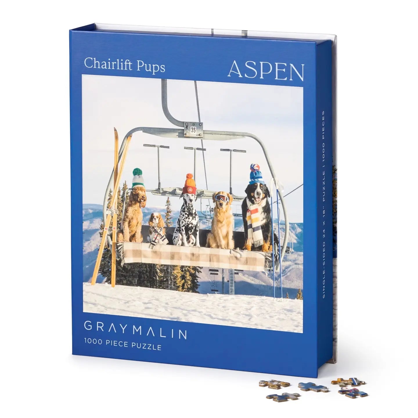 Chairlift Pups 1000-Piece Puzzle