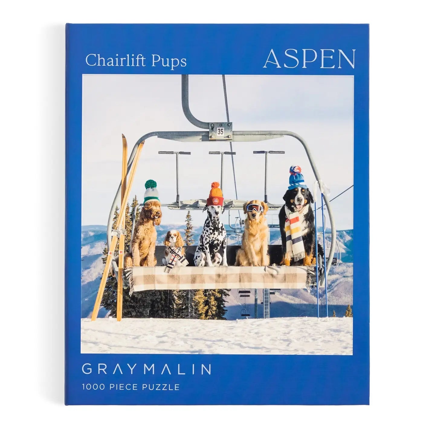 Chairlift Pups 1000-Piece Puzzle