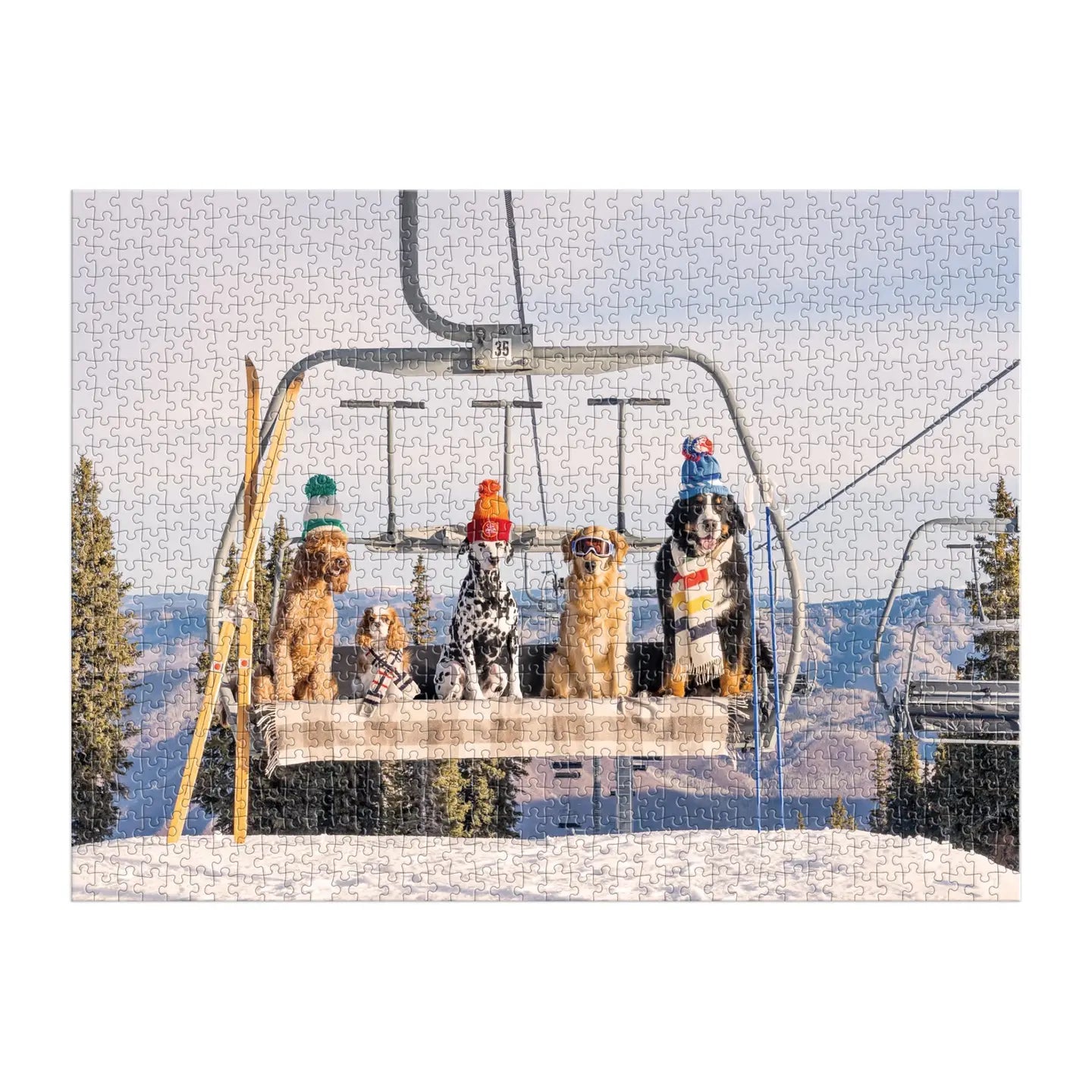 Chairlift Pups 1000-Piece Puzzle