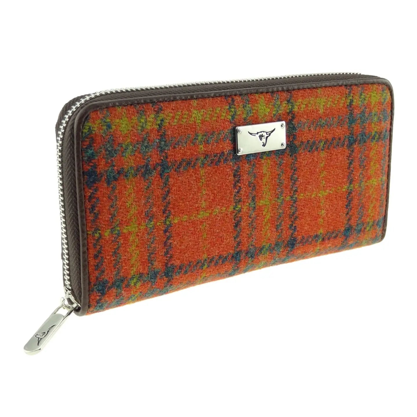 Harris Tweed Staffa Wallet - Orange Check Tartan
