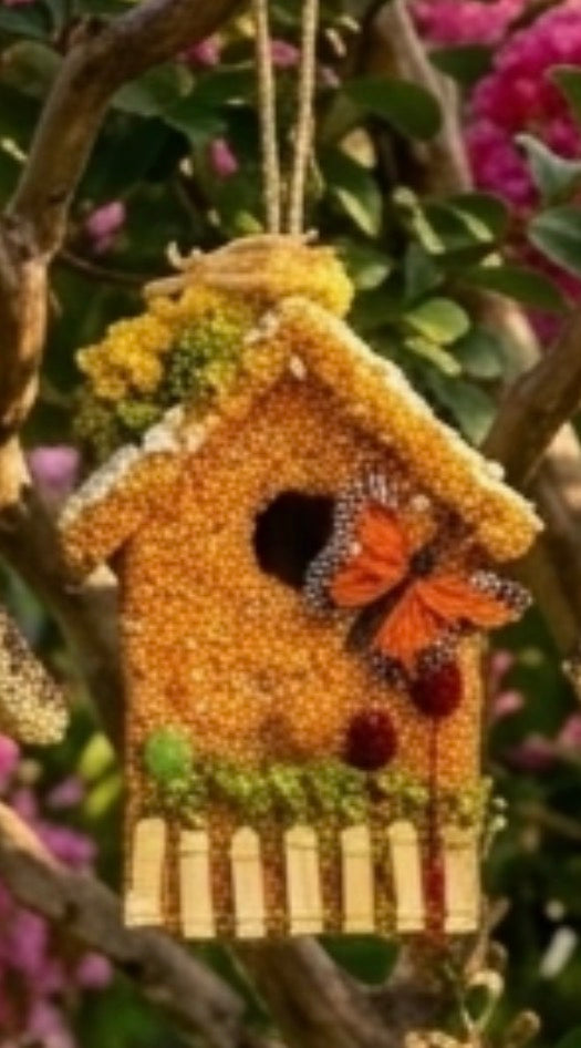 Birdseed House Holiday Ornament - Butterfly