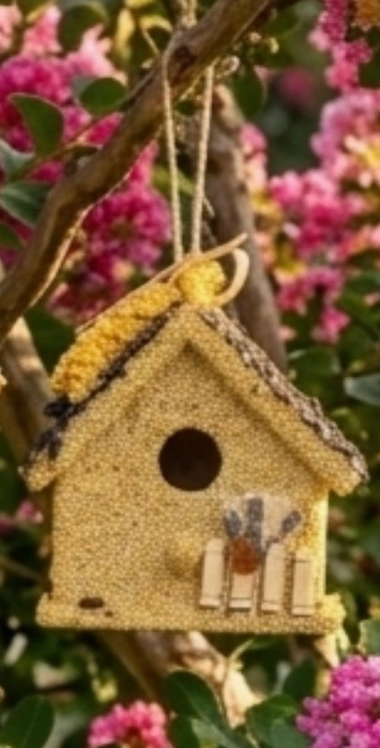 Birdseed House Holiday Ornament - Small Fence