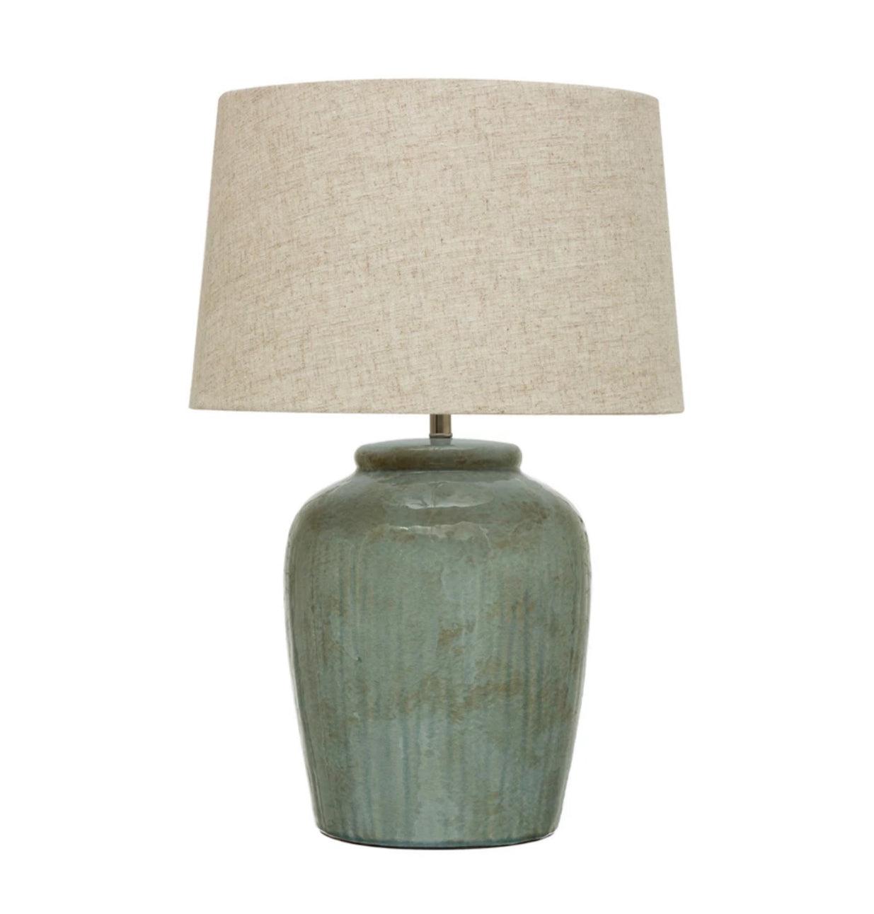 Stoneware Table Lamp with Linen Shade