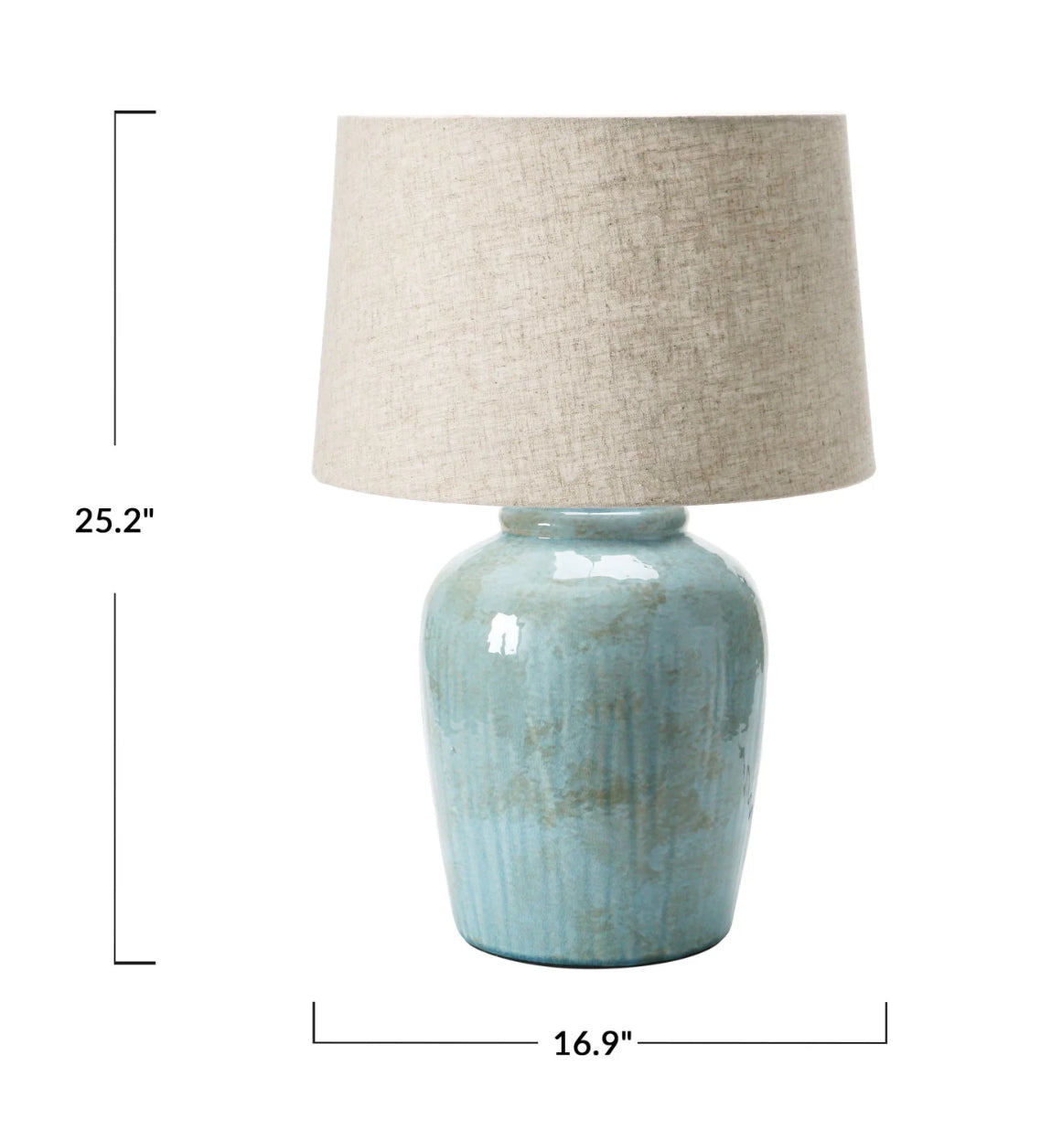 Stoneware Table Lamp with Linen Shade