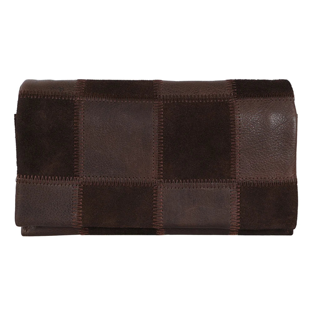 Eloise Suede Wallet - Brown