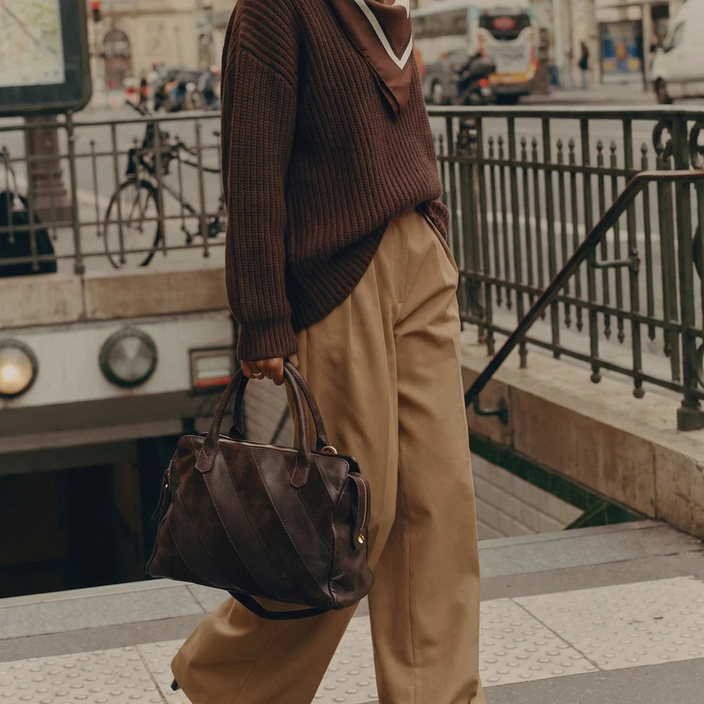 James Suede Crossbody Bag - Brown