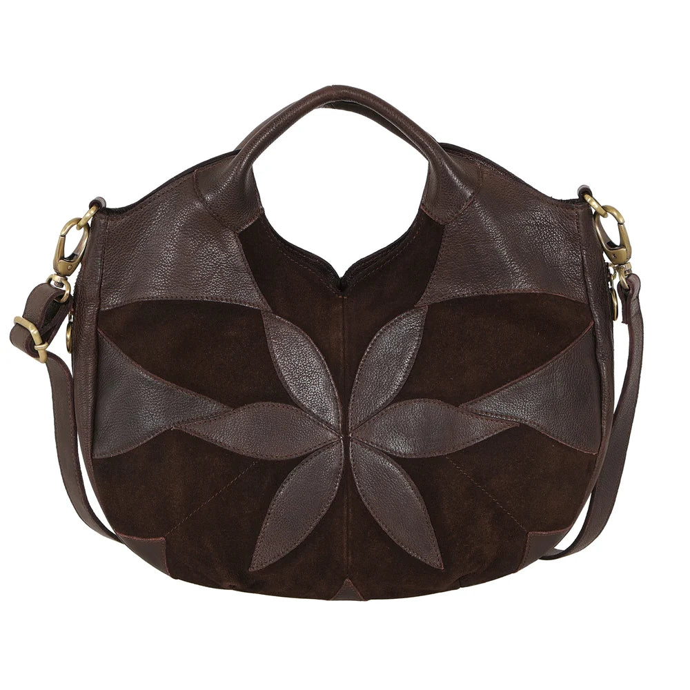 Darby Suede Crossbody Tote Bag - Brown