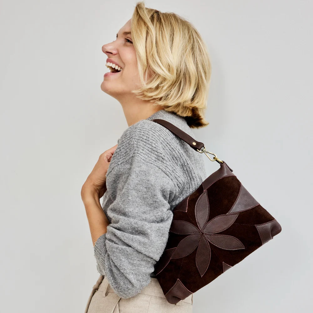 Stevie Suede Crossbody - Brown