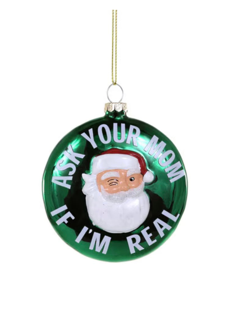 Winking Santa Holiday Ornament