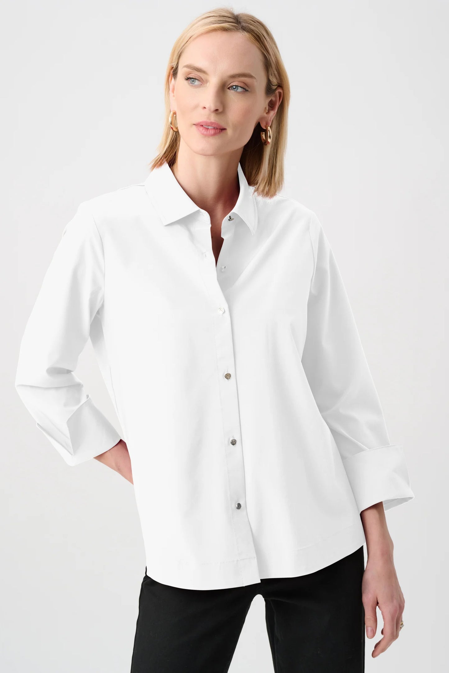 Back Zipper Top - White