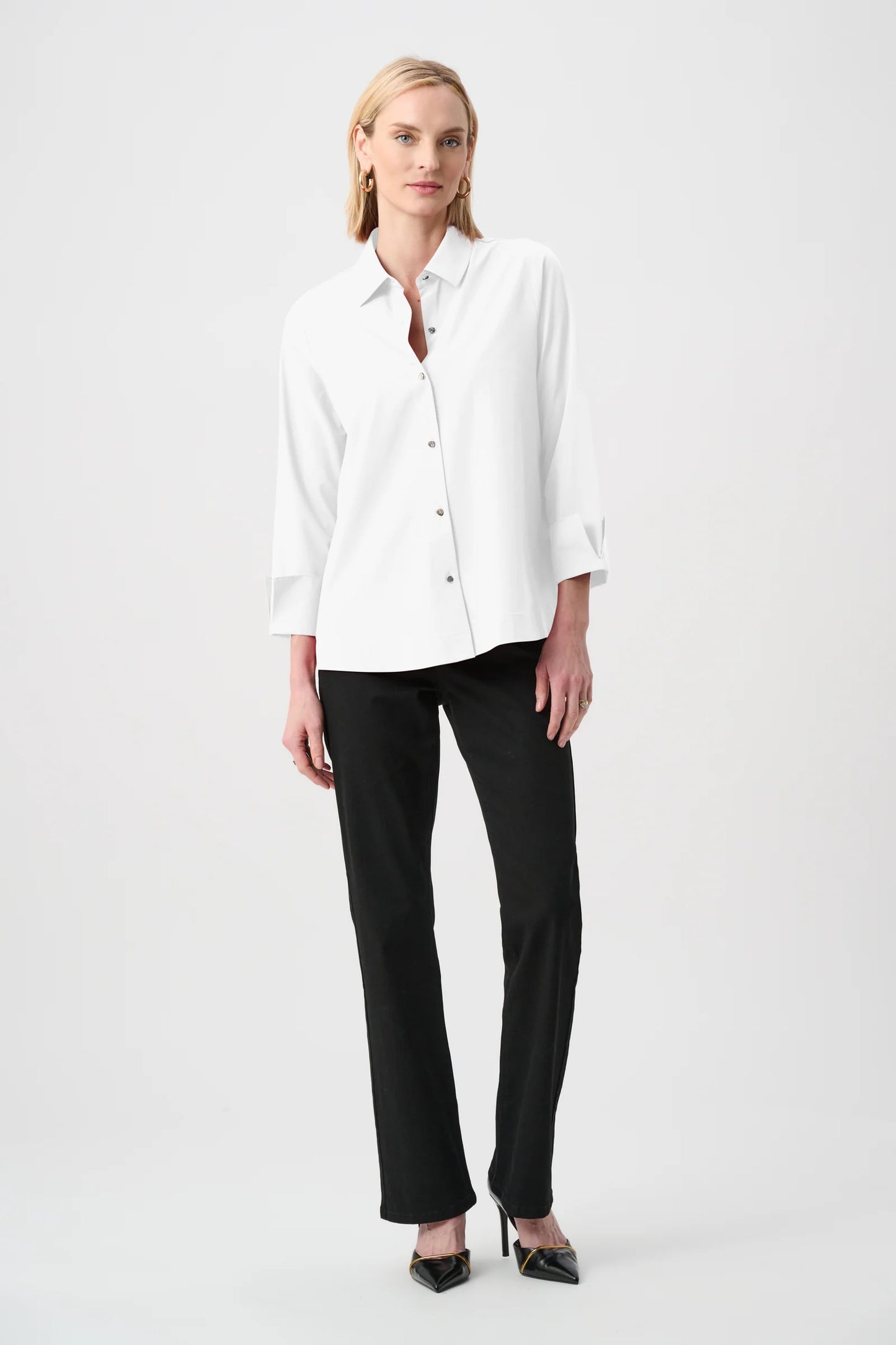 Back Zipper Top - White