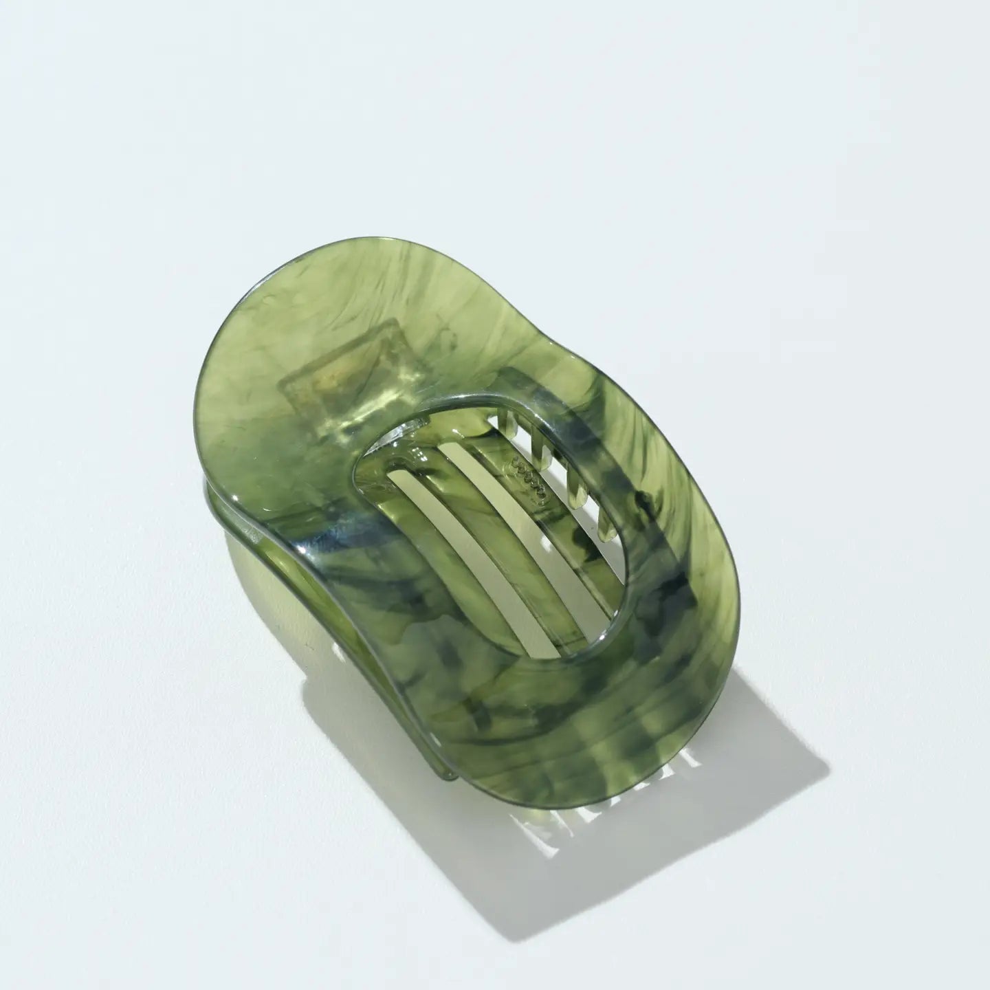 Oval Lay Flat Hair Clip - Green