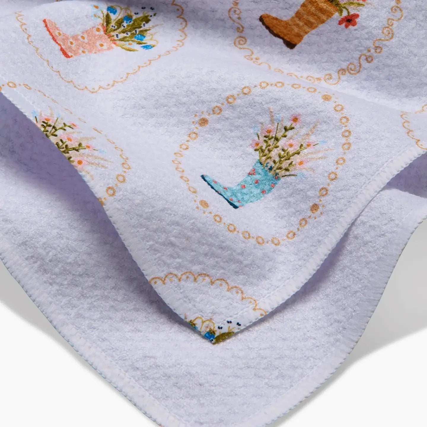 Rain Boots in Bloom Tea Towel