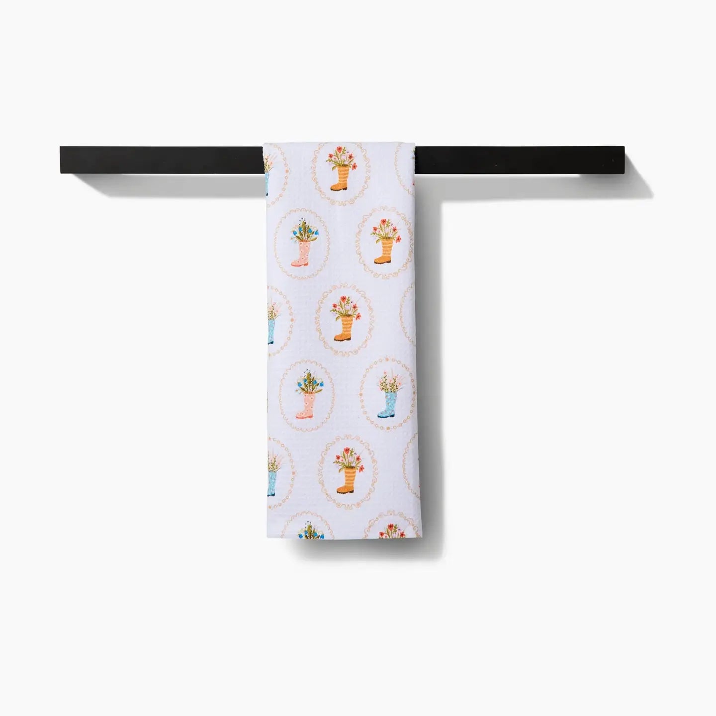 Rain Boots in Bloom Tea Towel