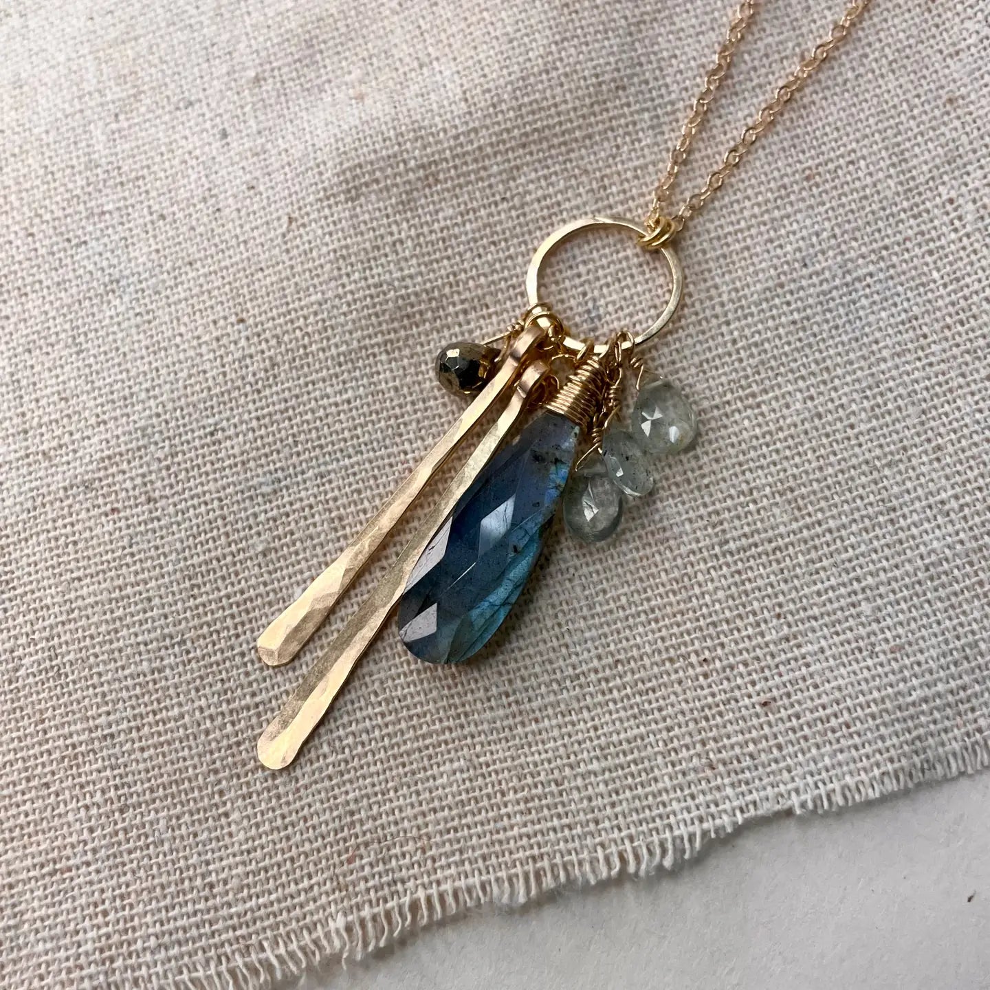 Labradorite Cluster & Stick Necklace