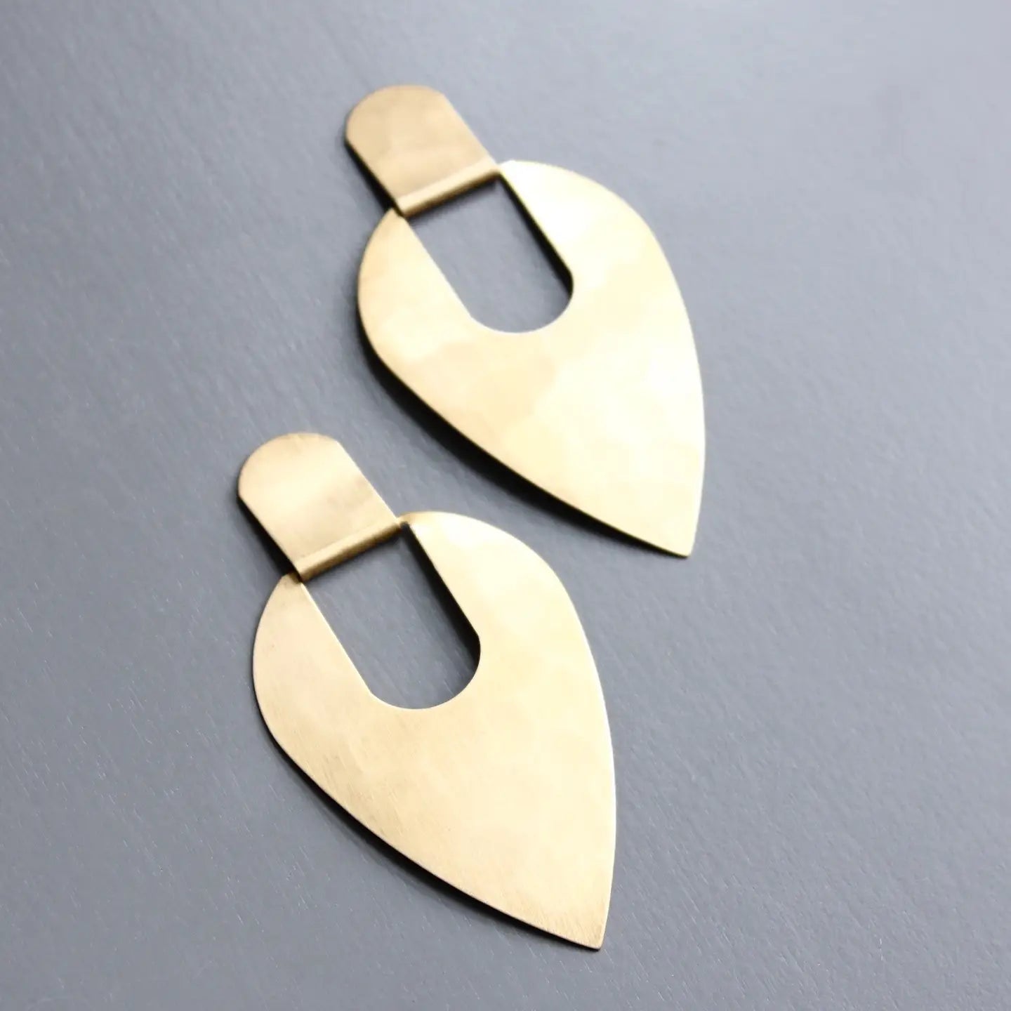 Geometric Hammered Post Earrings
