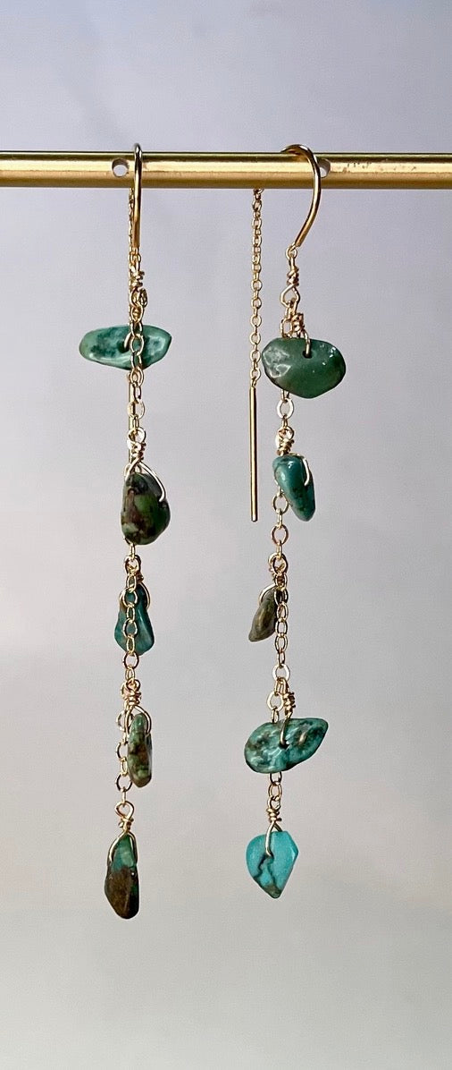 Threader Earrings with Turquoise